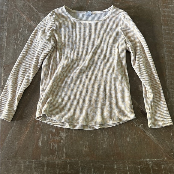 Old Navy Ribbed Cream and Tan Top - Picture 1 of 5